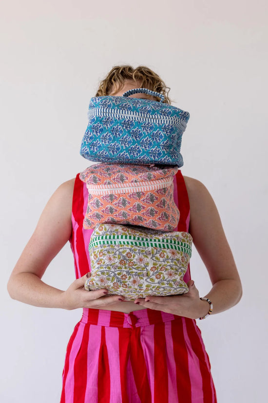 Quilted Toiletry Bag with Handle