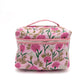 Large Quilted Cotton Toiletry Makeup Bag with Handle
