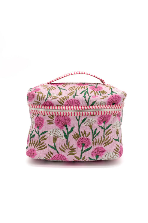 Quilted Toiletry Bag with Handle