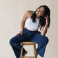 Indigo Stonewashed Gingham Lounge Pants