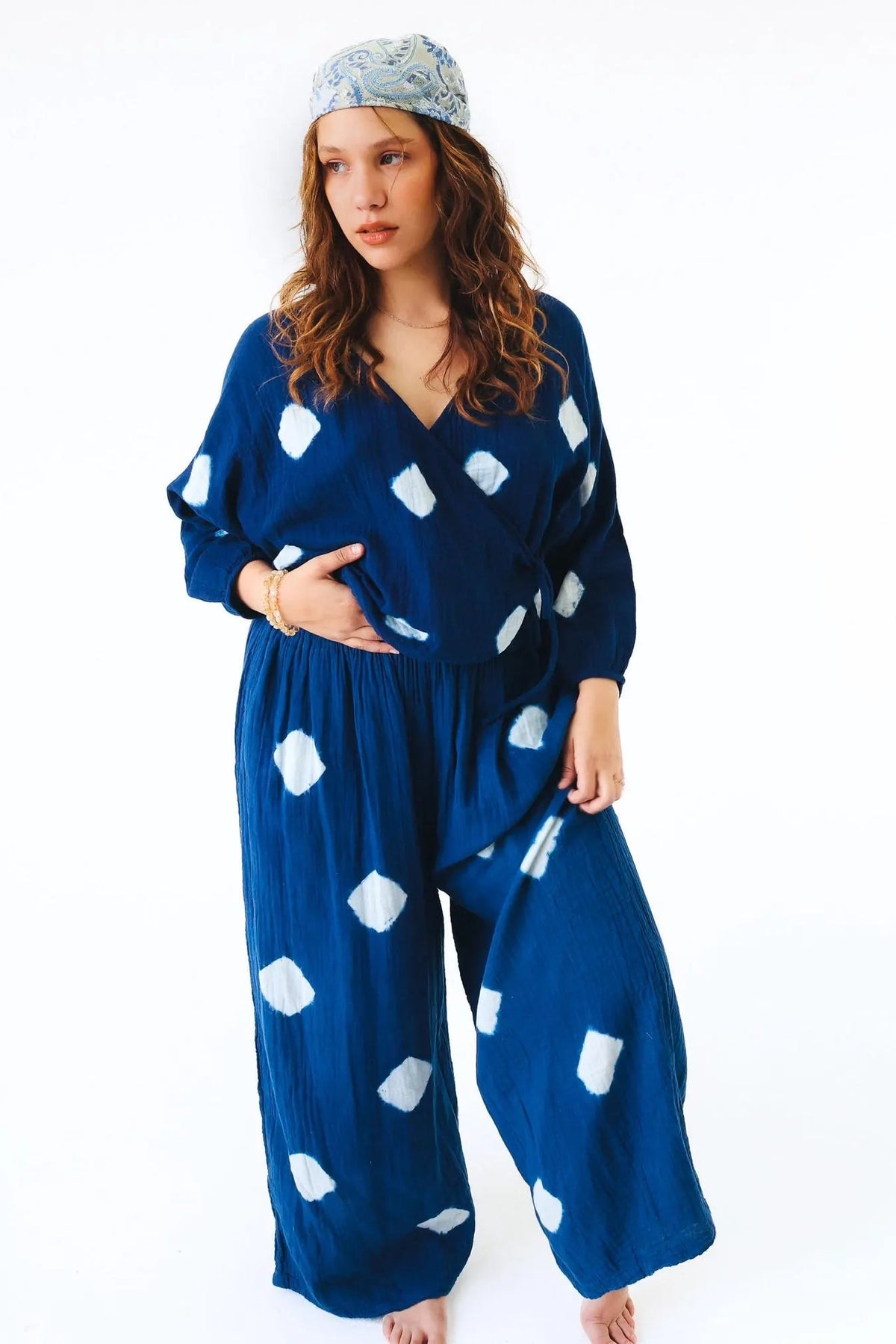 Tie Dye Gauze Wide Leg Pant