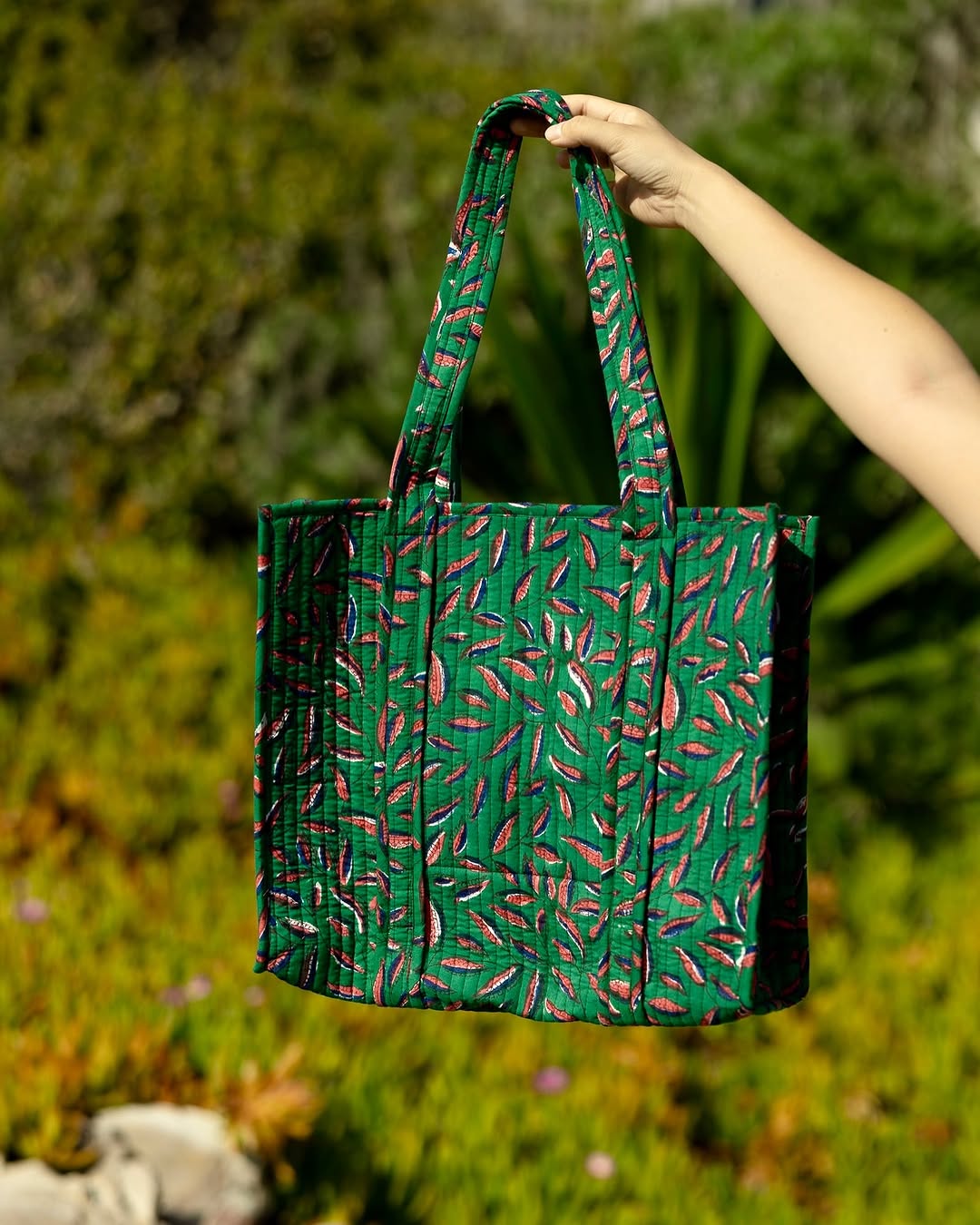 Quilted Cotton Tote Bag