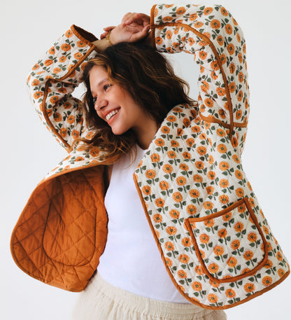 Diamond Quilted Cotton Jacket