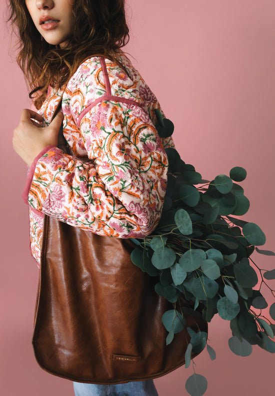 Diamond Quilted Cotton Jacket Daisies