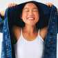 Indigo hand-dyed cotton kimono, open front — view 7