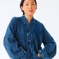 Indigo hand-dyed cotton kimono, open front
