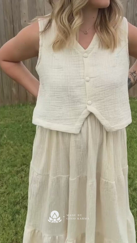 The Minimal Cropped Vest Top - Gauze