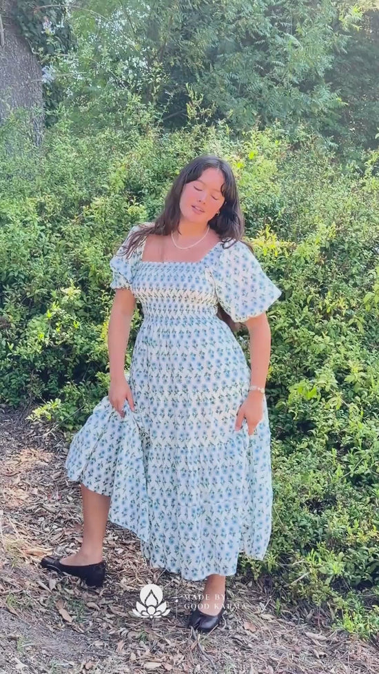 The Fawn - Puff Sleeve Shirred Dress
