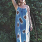 Ruched Neck Cotton Gauze Dress